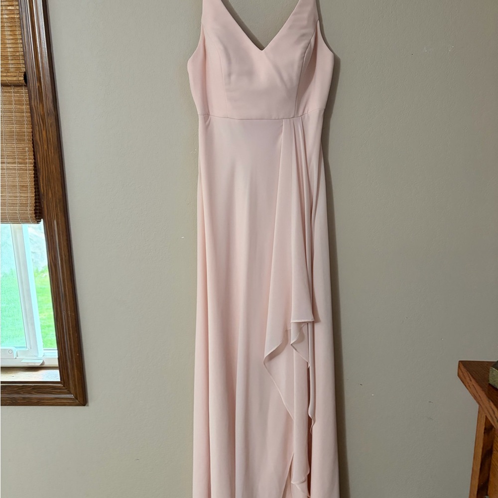 Wtoo by Watters Miller Gown | Size 0 | Shell Pink Chiffon | Wornโ Once